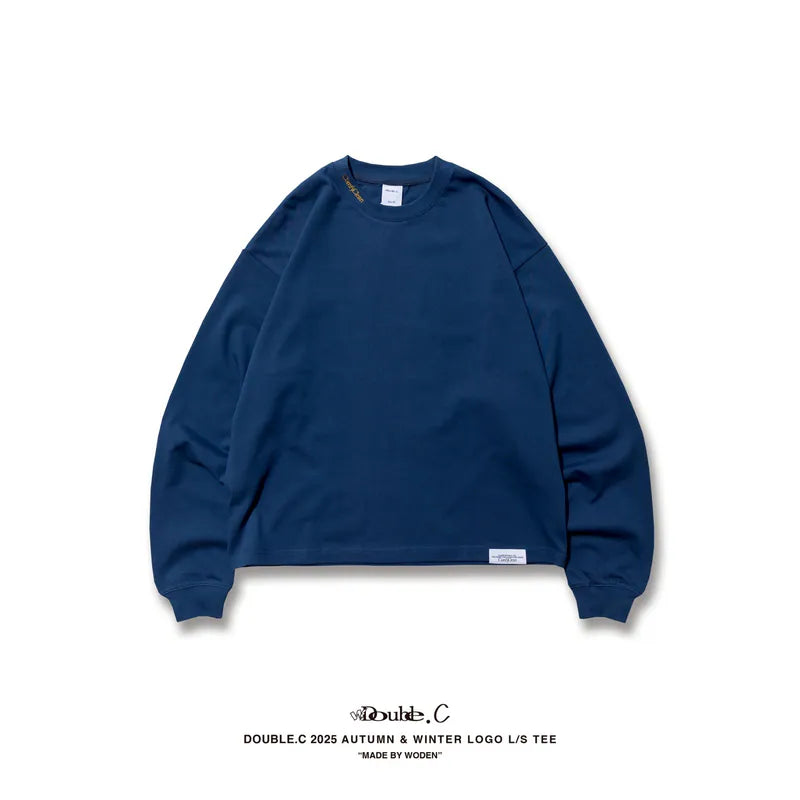 Double.C 2025 Autumn & Winter Simple LOGO L/S Tee