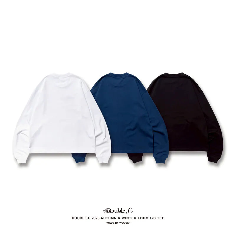 Double.C 2025 Autumn & Winter Simple LOGO L/S Tee