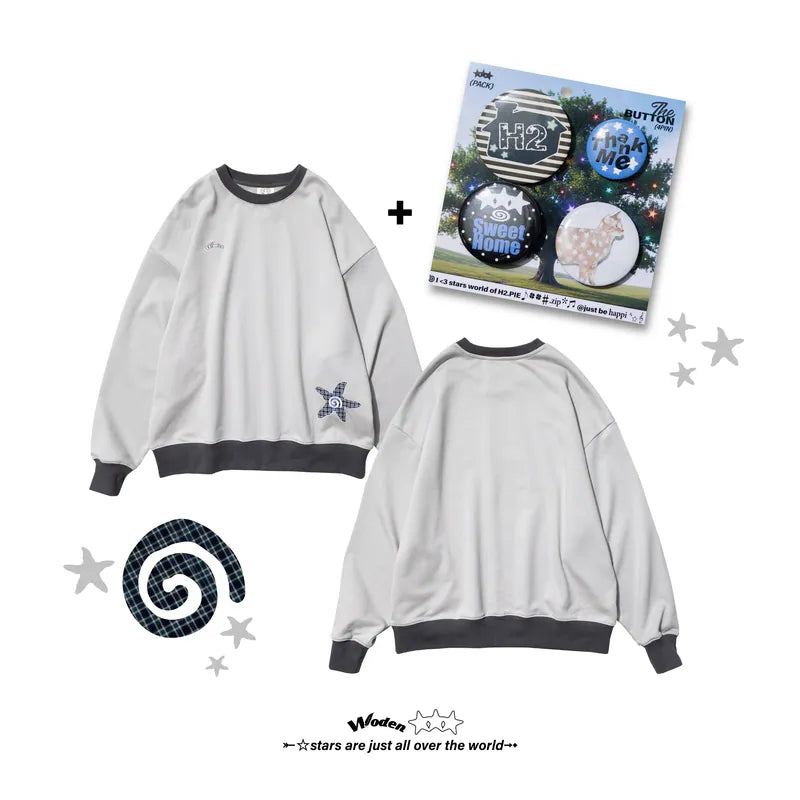 WODEN® X H2.PIE® Plaid Star Patch Sweatshirt