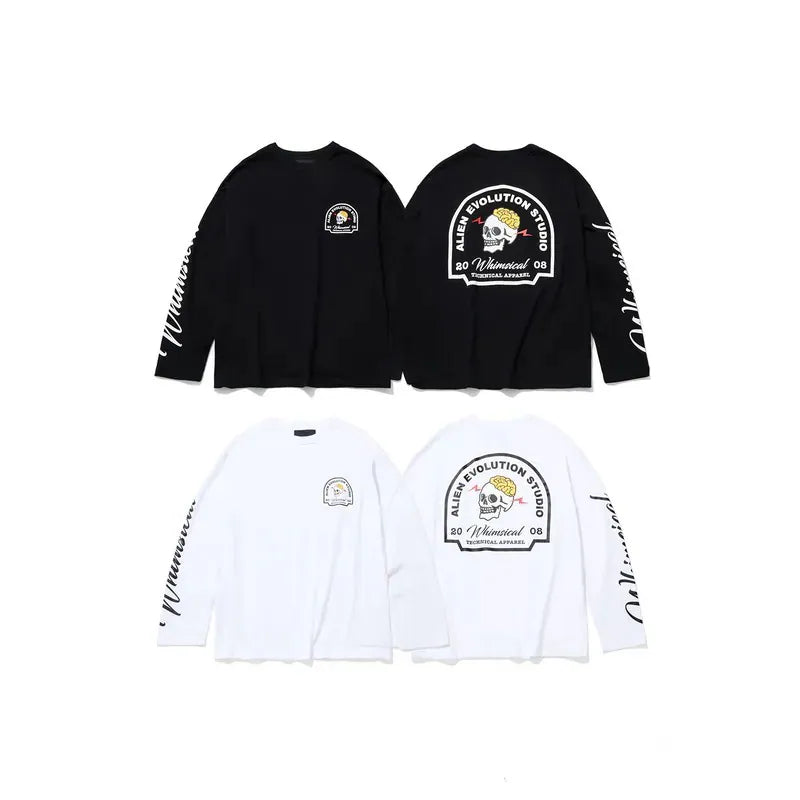 AES WHIMSICAL SKULL LONG-SLEEVE TEE