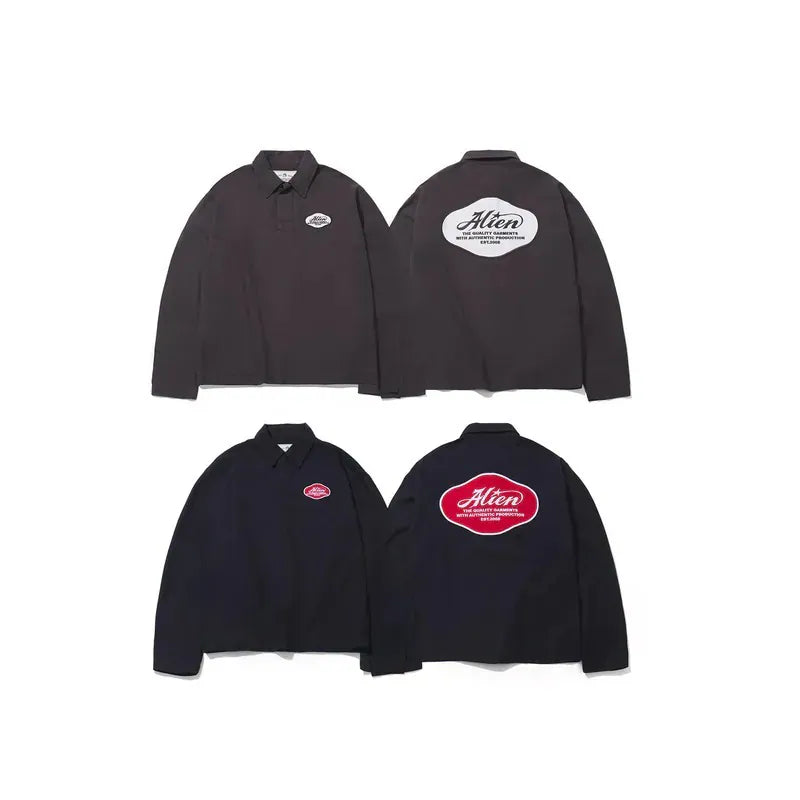 AES Alien Star Applique Washed Polo Shirt