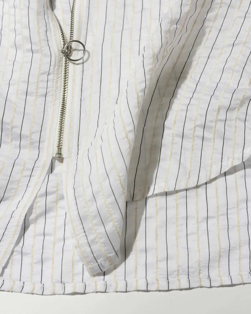 YANGI Pinstripe Jacquard Zip Shirt