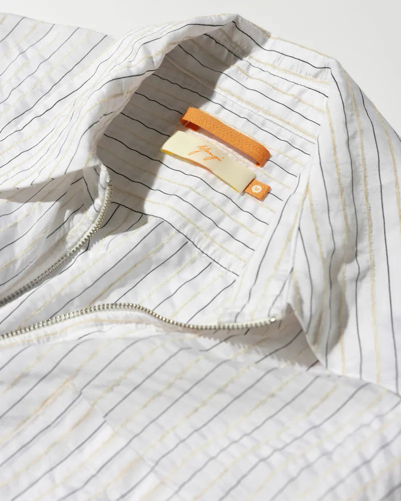 YANGI Pinstripe Jacquard Zip Shirt