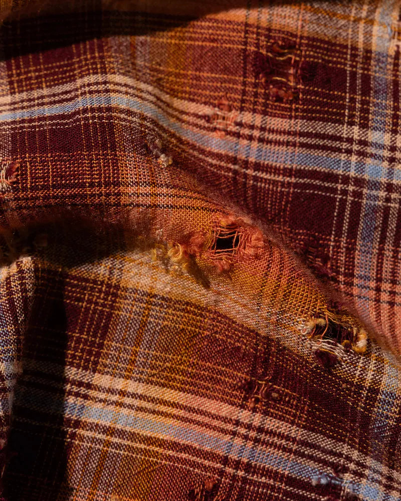 YANGI Distressed Plaid Shirt