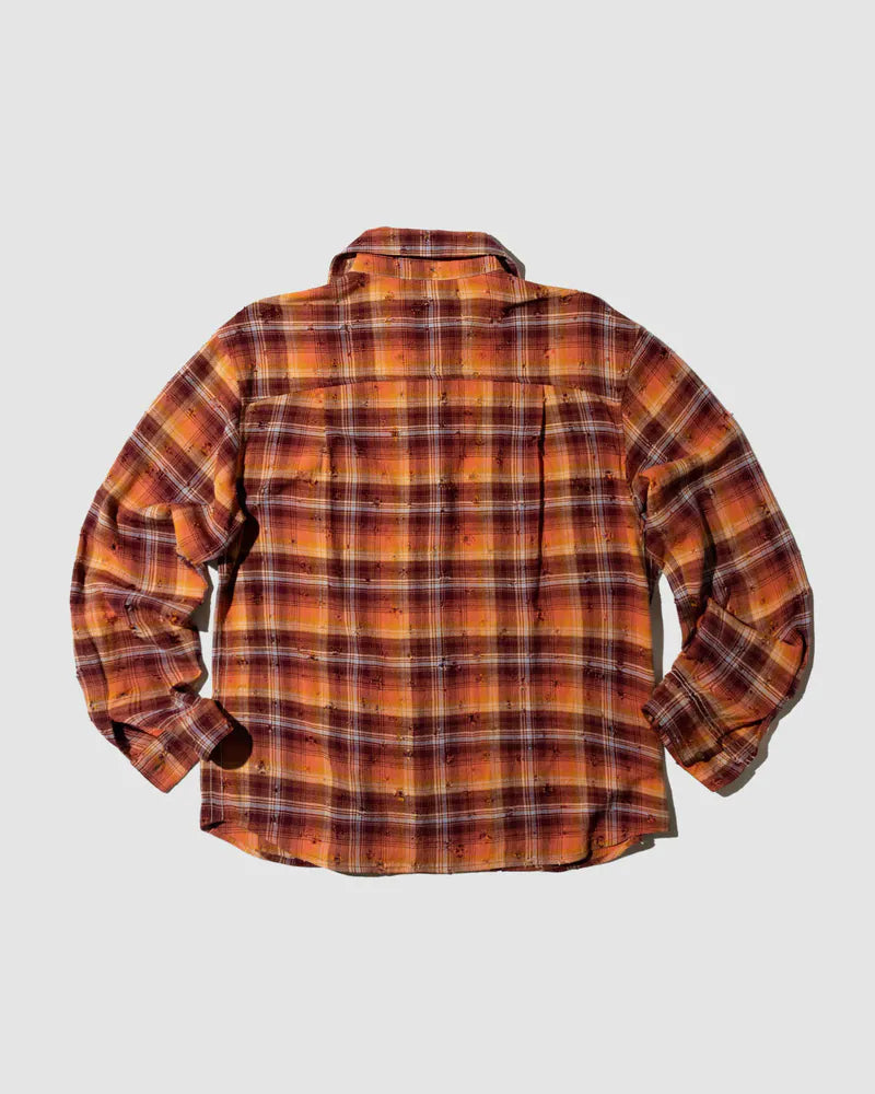 YANGI Distressed Plaid Shirt