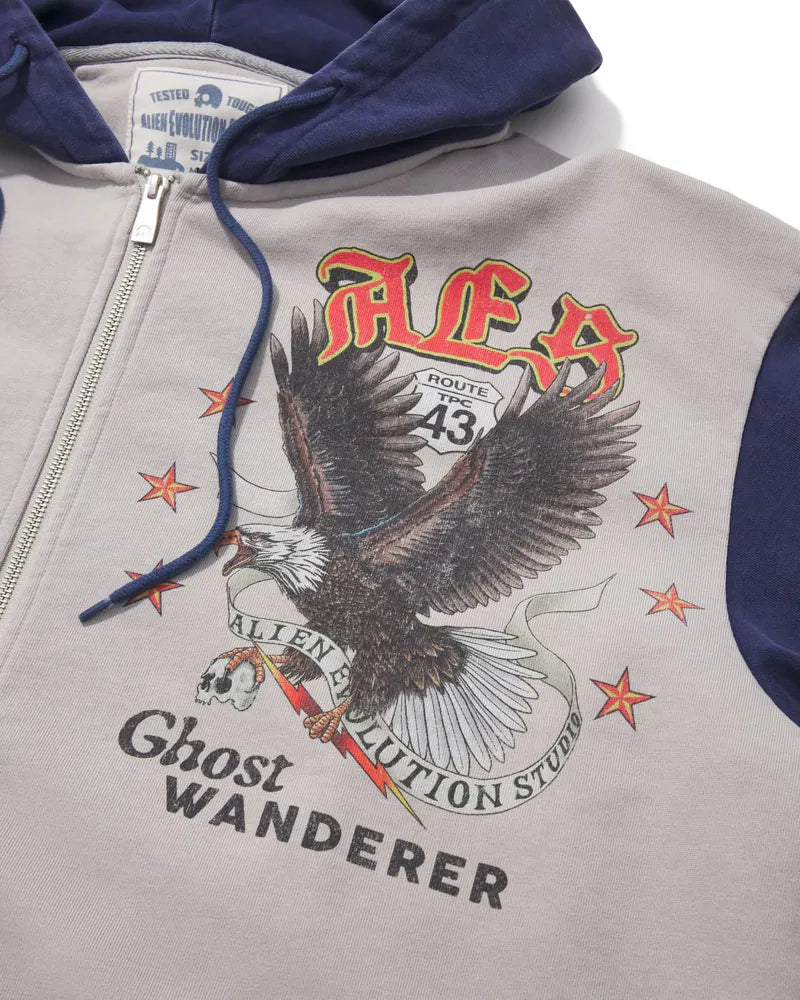 AES Bald Eagle Washed Zip Up Hoodie
