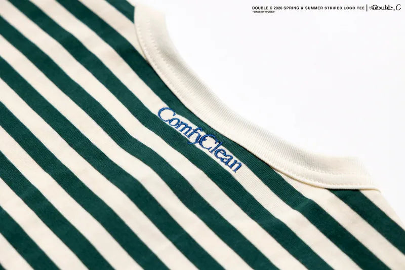 DoubleC 2026 Spring & Summer Striped LOGO Tee
