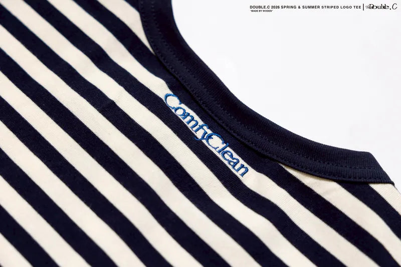 DoubleC 2026 Spring & Summer Striped LOGO Tee