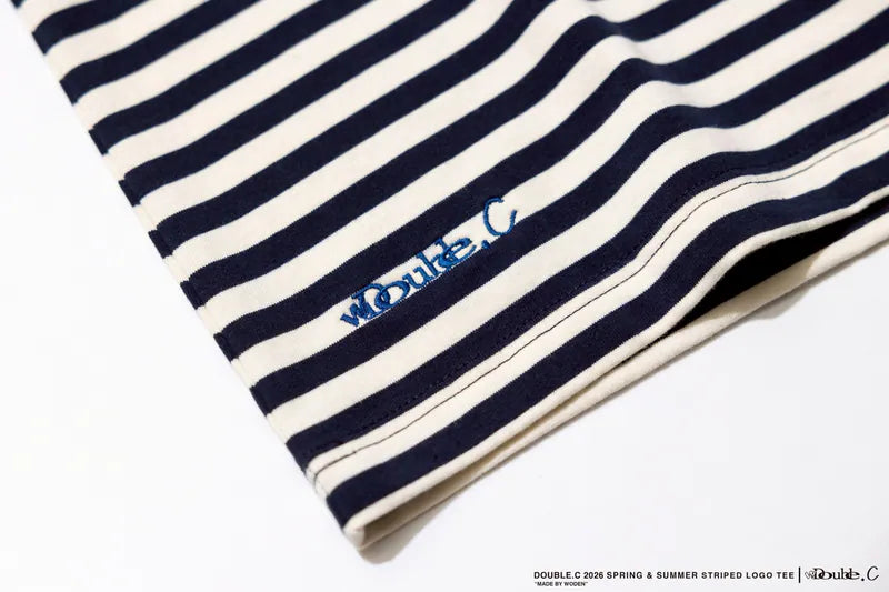 DoubleC 2026 Spring & Summer Striped LOGO Tee