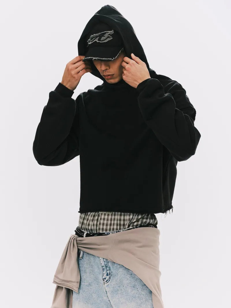 ANOWHEREMAN Boxy Raw Edge Hoodie