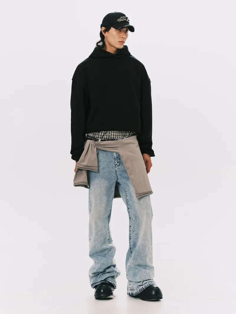 ANOWHEREMAN Boxy Raw Edge Hoodie