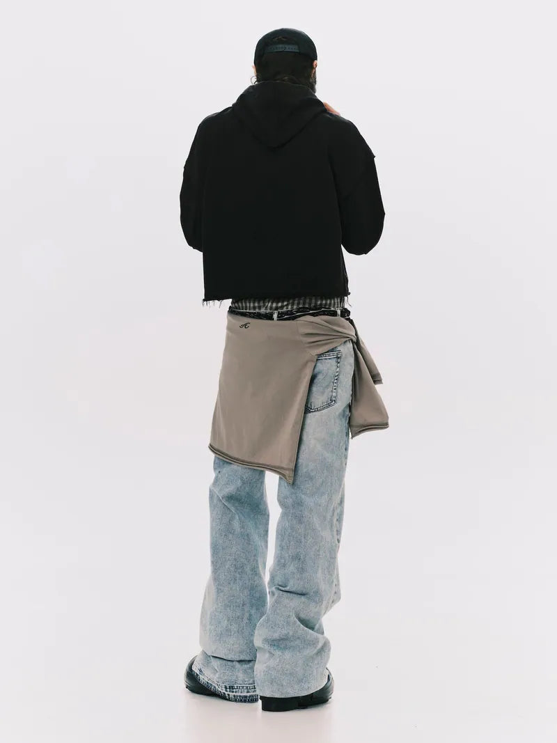 ANOWHEREMAN Boxy Raw Edge Hoodie