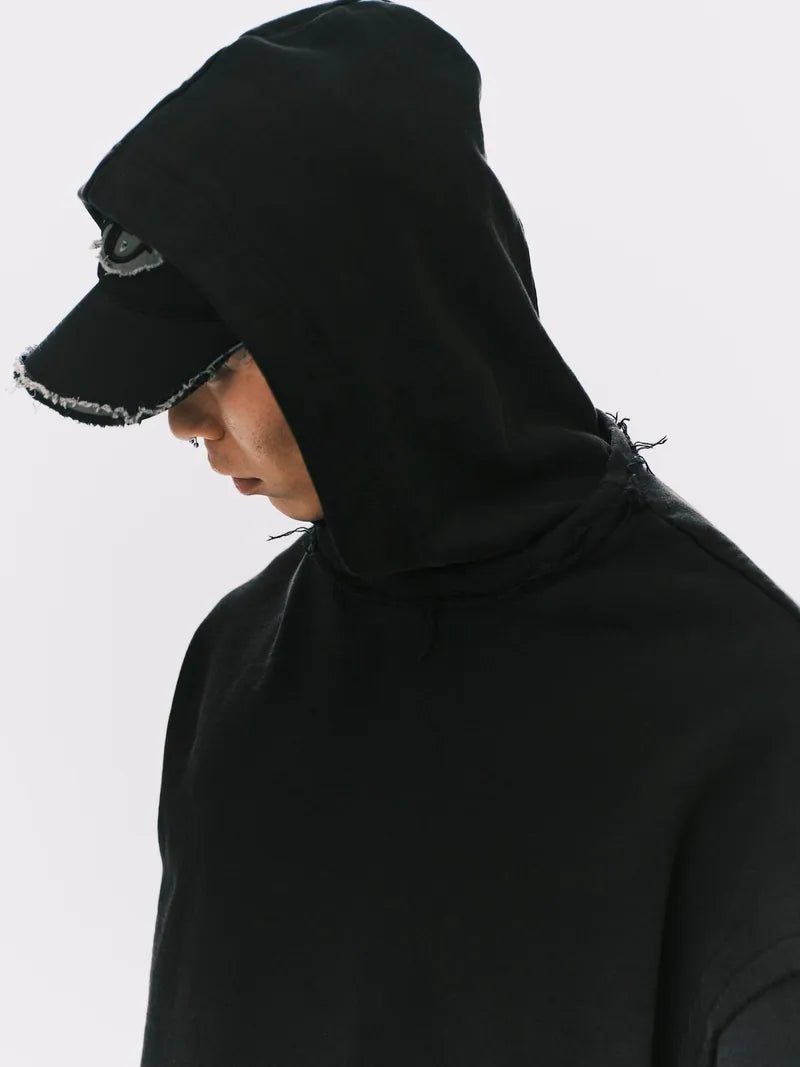 ANOWHEREMAN Boxy Raw Edge Hoodie