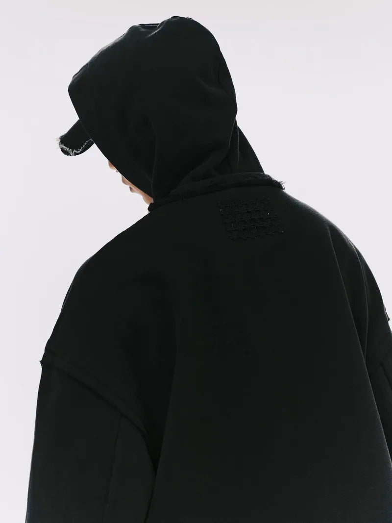 ANOWHEREMAN Boxy Raw Edge Hoodie