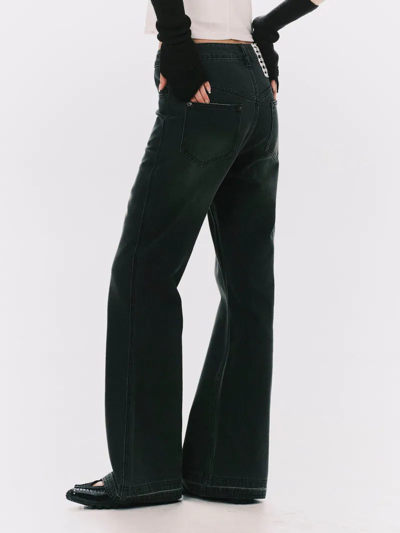ANOWHEREMAN Boot Cut Denim Jeans