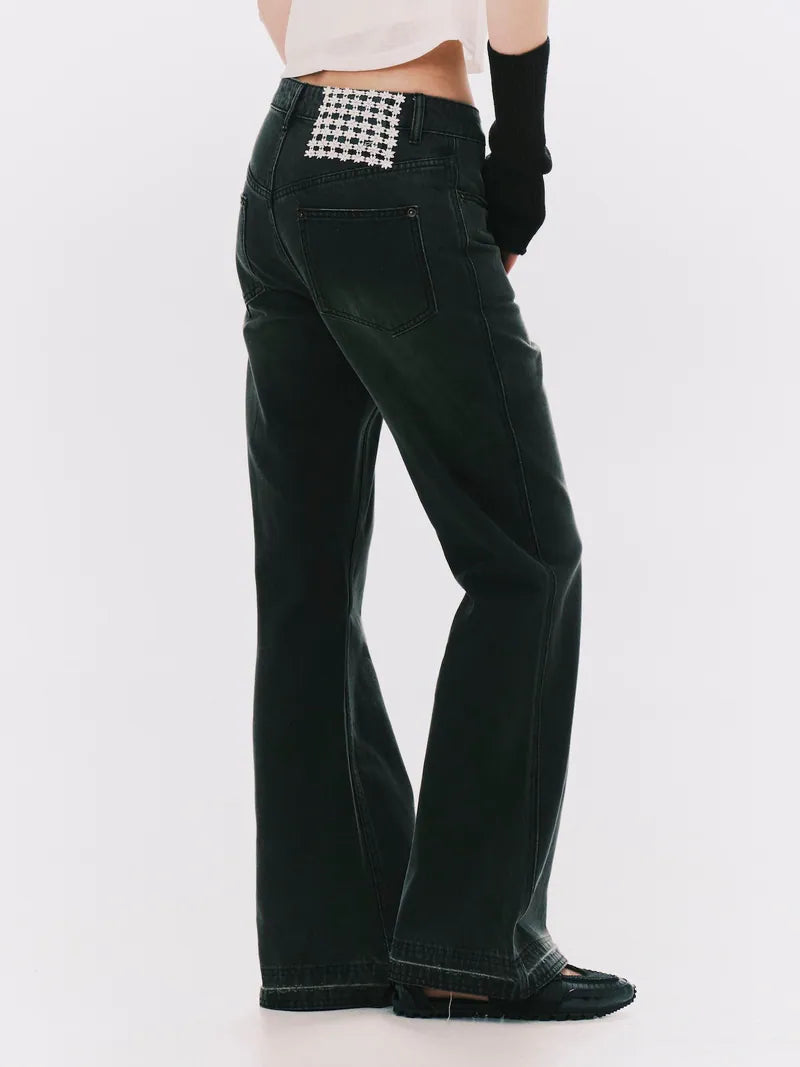 ANOWHEREMAN Boot Cut Denim Jeans