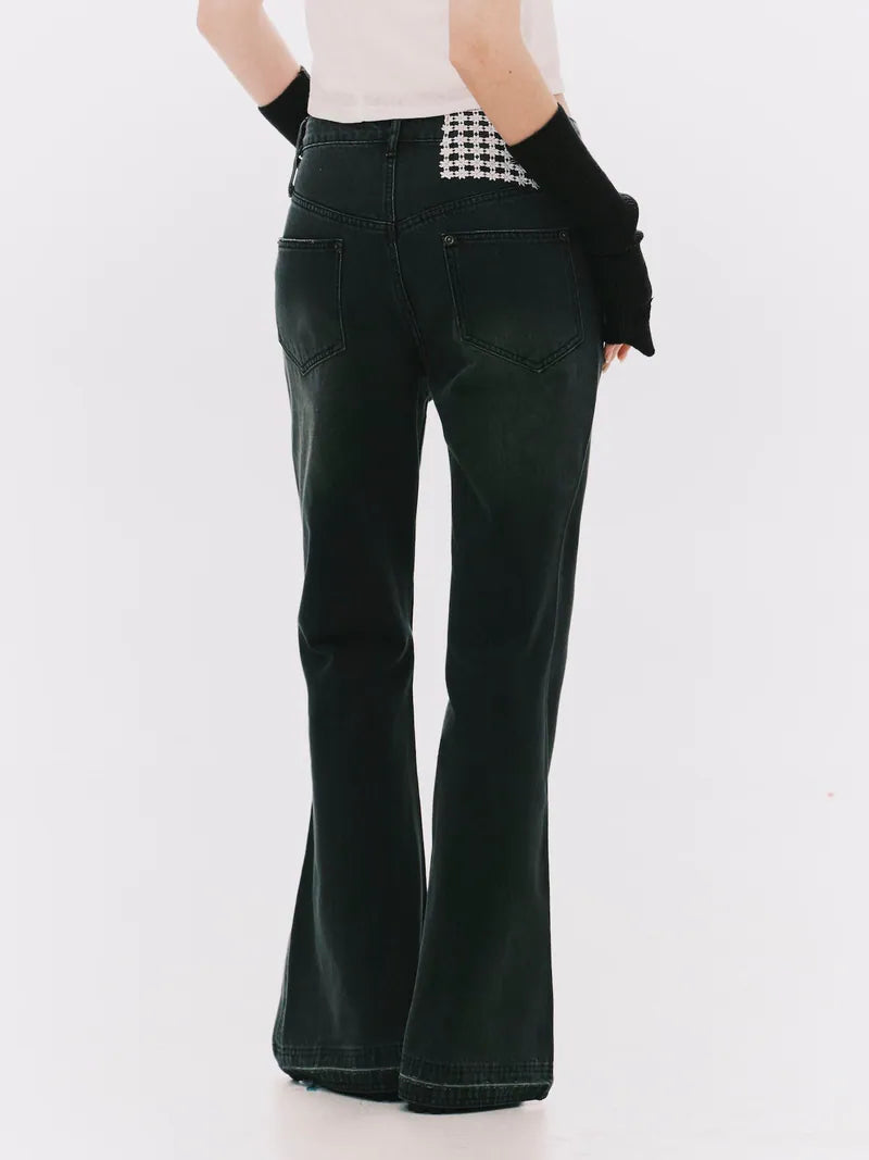 ANOWHEREMAN Boot Cut Denim Jeans
