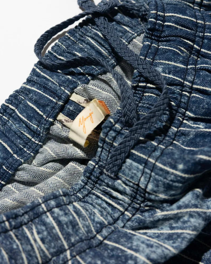 YANGI Distressed Stripe Denim Short