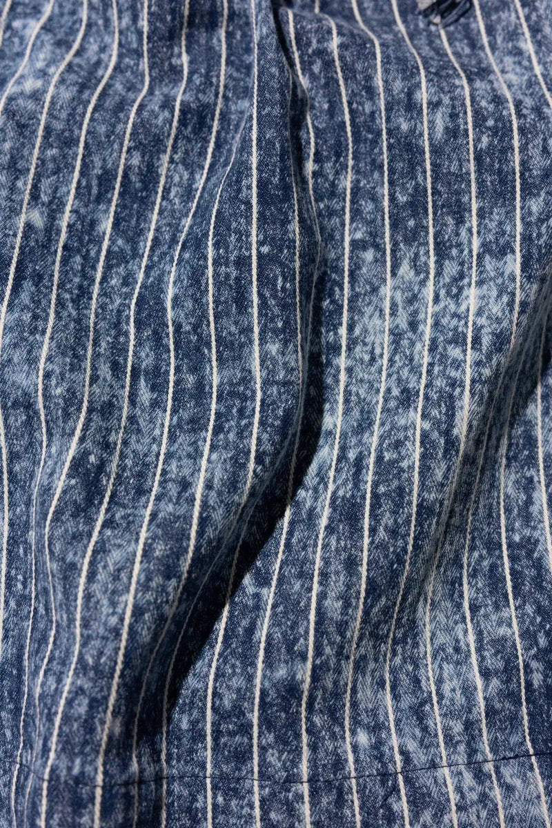 YANGI Distressed Stripe Denim Short