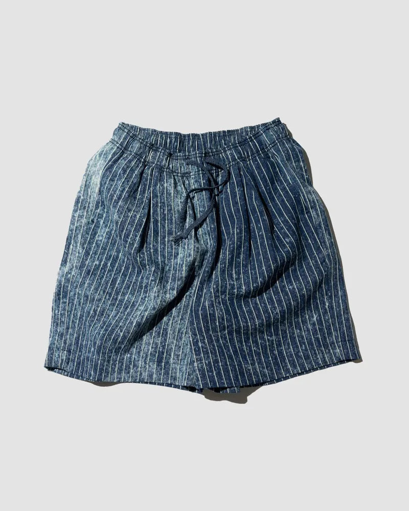 YANGI Distressed Stripe Denim Short