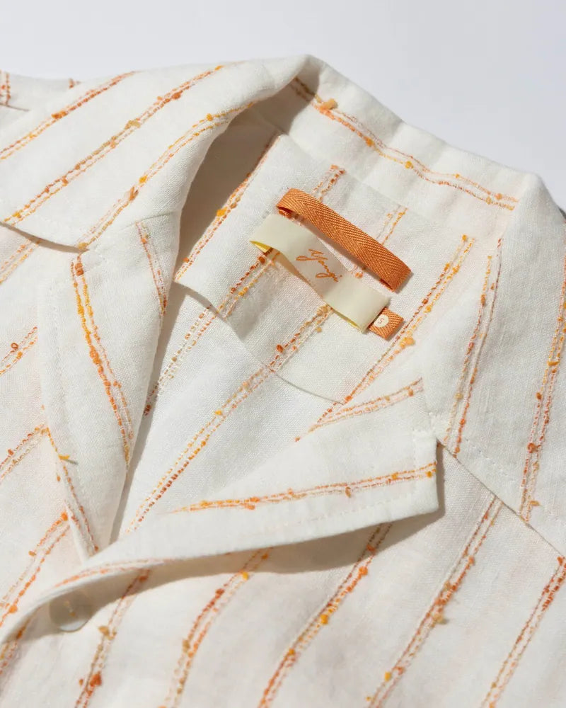 YANGI Pinstripe Jacquard Cabana Shirt