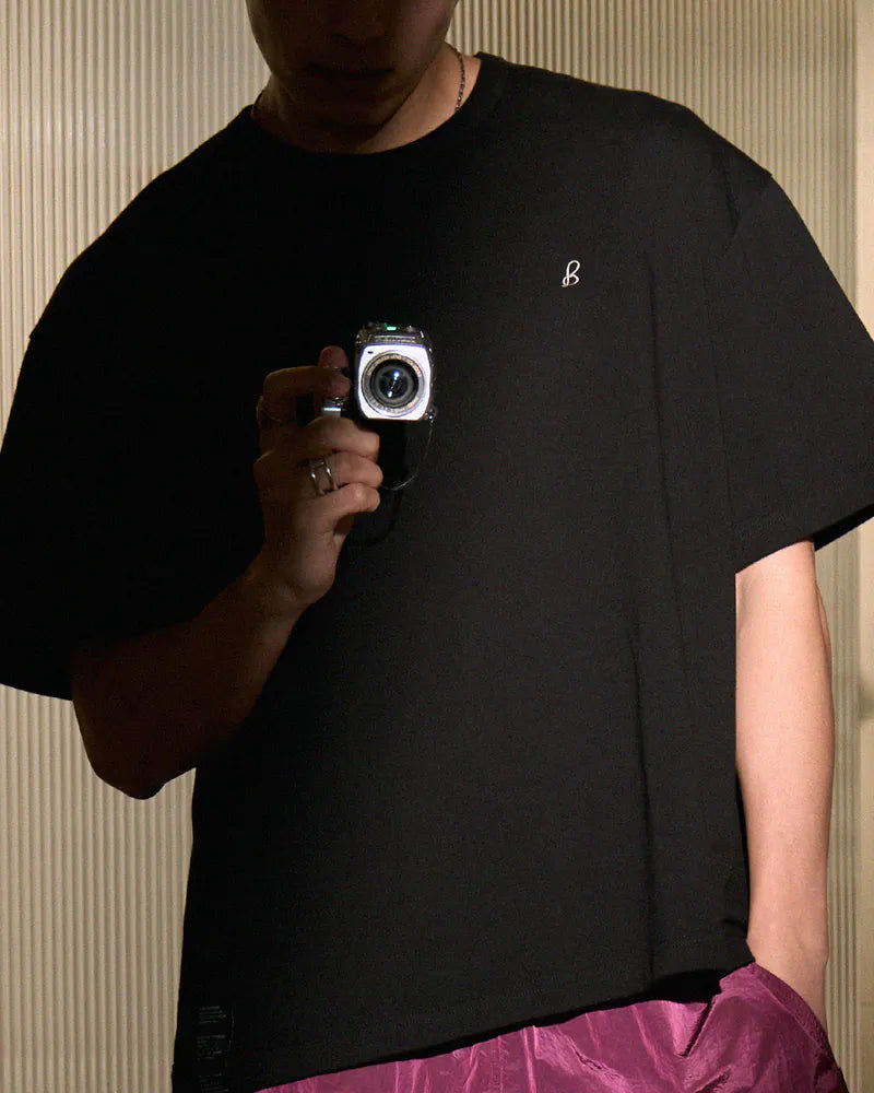 P.B.P - EMBROIDERY LOGO TEE - BLACK