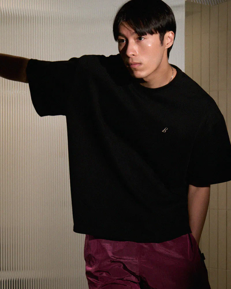 P.B.P - EMBROIDERY LOGO TEE - BLACK