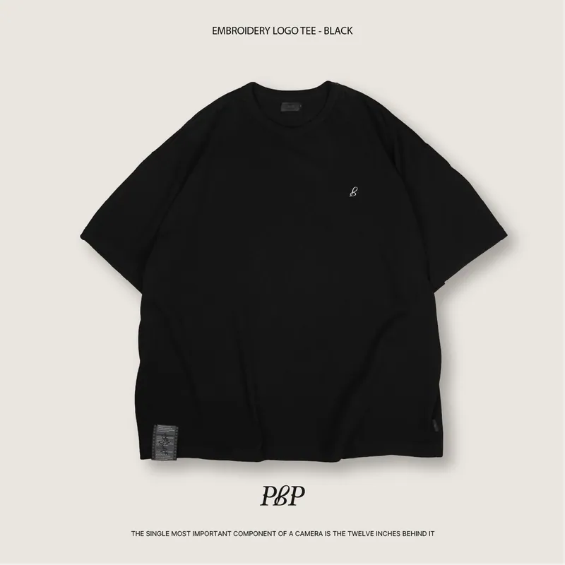 P.B.P - EMBROIDERY LOGO TEE - BLACK