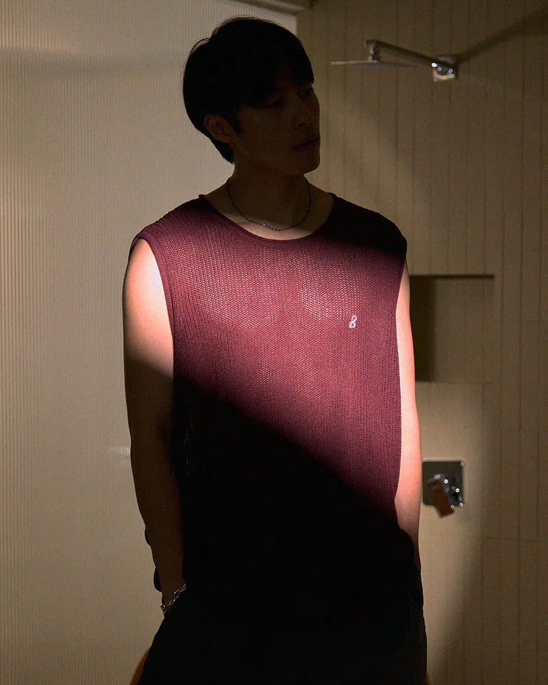 P.B.P - LYOCELL KNIT VEST - BURGUNDY