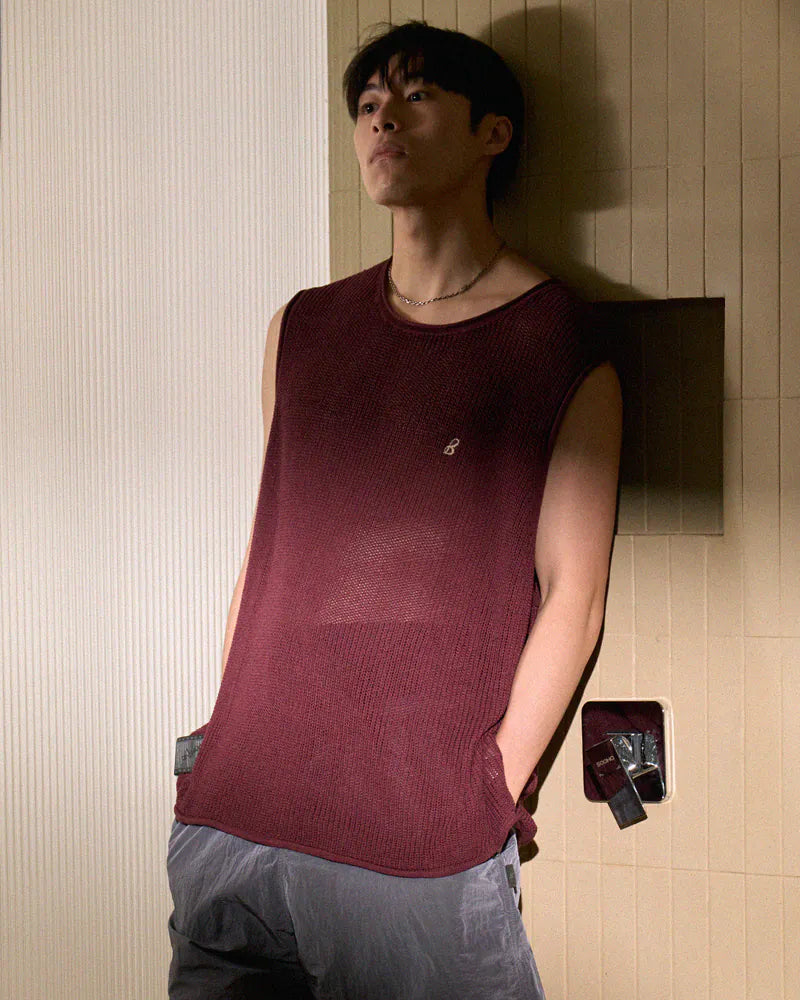 P.B.P - LYOCELL KNIT VEST - BURGUNDY