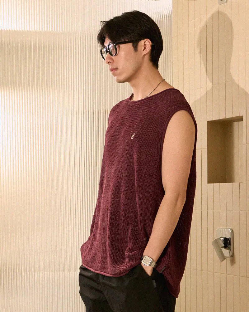 P.B.P - LYOCELL KNIT VEST - BURGUNDY