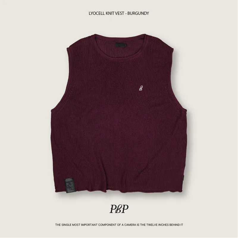 P.B.P - LYOCELL KNIT VEST - BURGUNDY