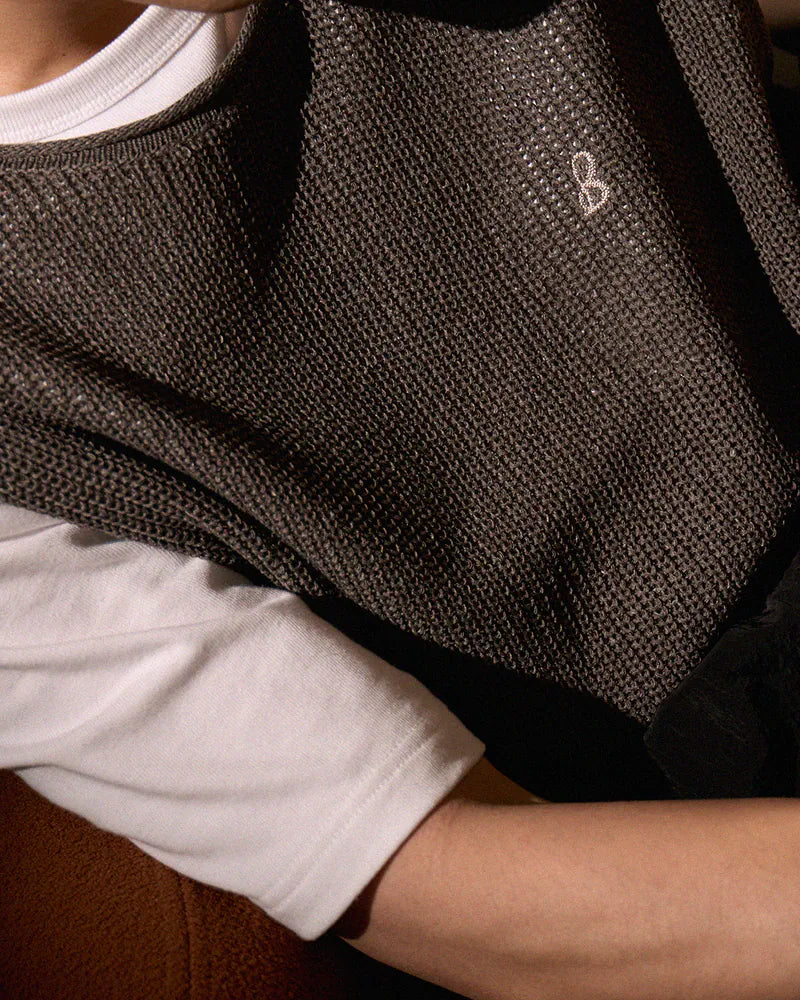 P.B.P - LYOCELL KNIT VEST - DARK GRAY