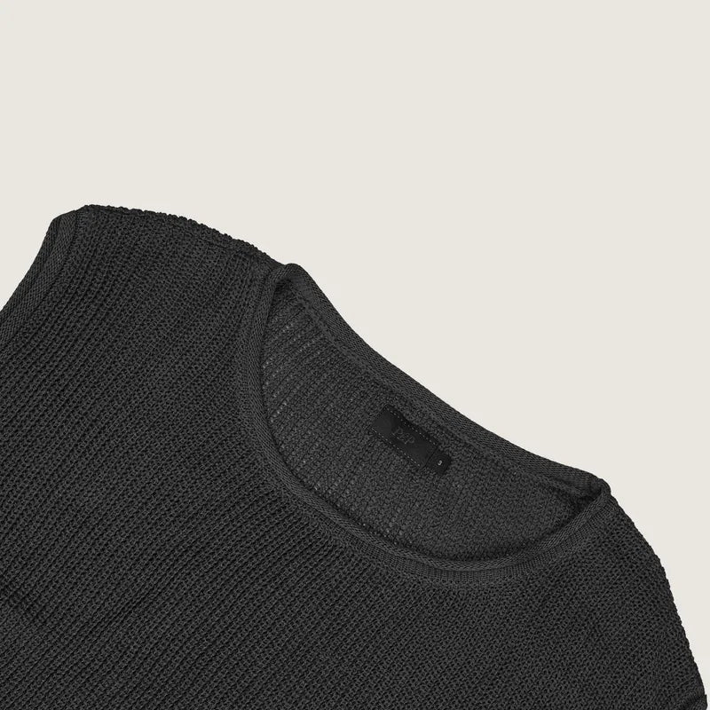 P.B.P - LYOCELL KNIT VEST - DARK GRAY