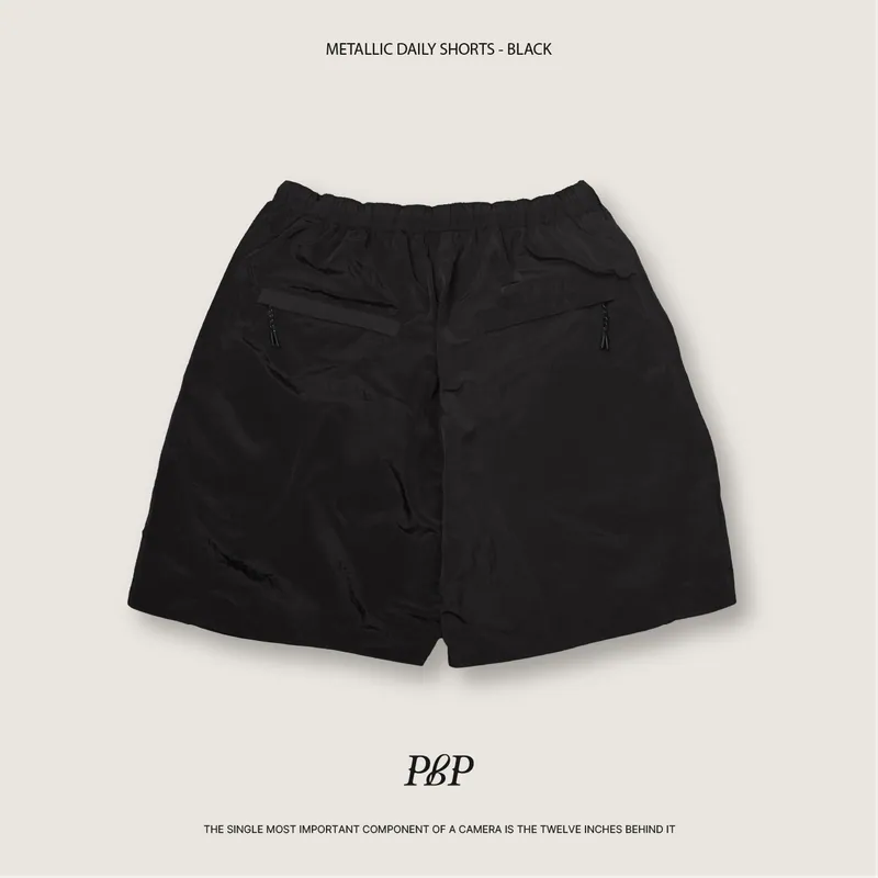 P.B.P - METALLIC DAILY SHORTS - BLACK