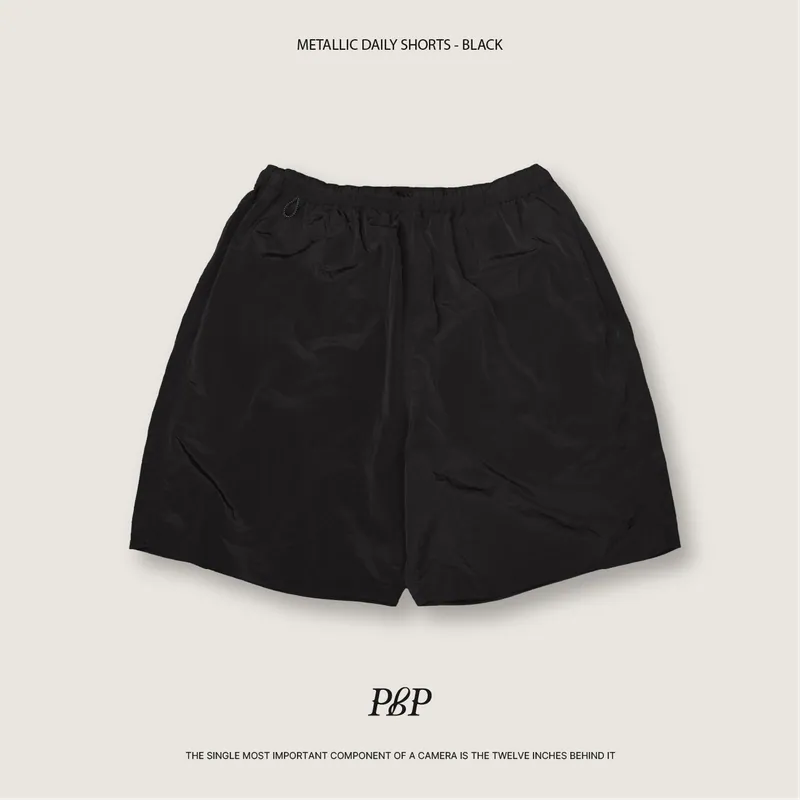 P.B.P - METALLIC DAILY SHORTS - BLACK