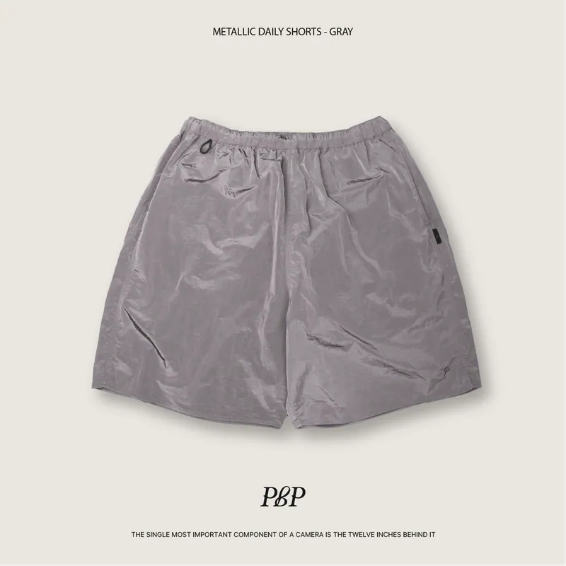 P.B.P - METALLIC DAILY SHORTS - GRAY