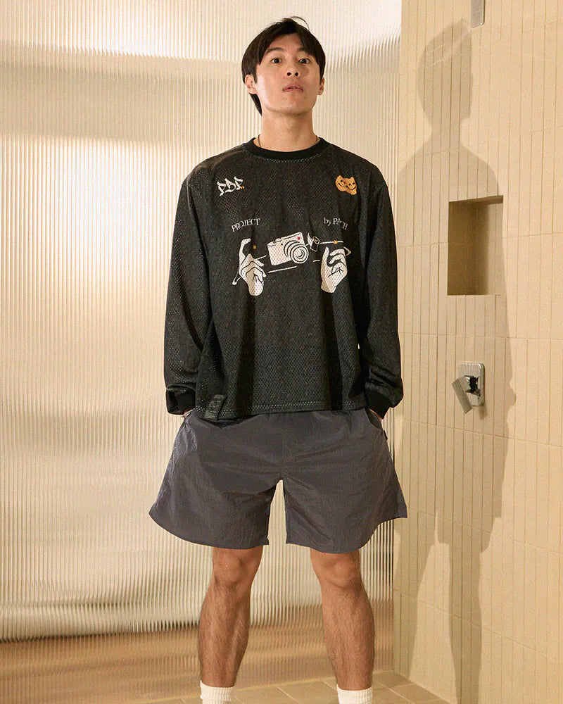 P.B.P - METALLIC DAILY SHORTS - DARK GRAY