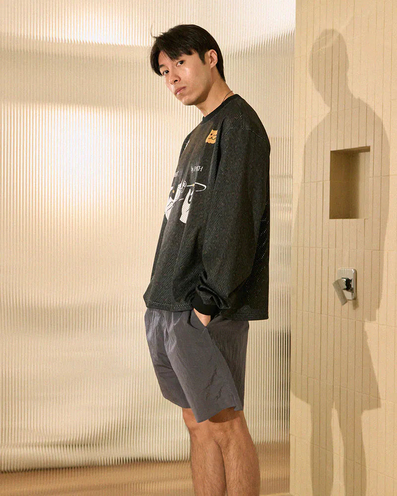 P.B.P - METALLIC DAILY SHORTS - DARK GRAY