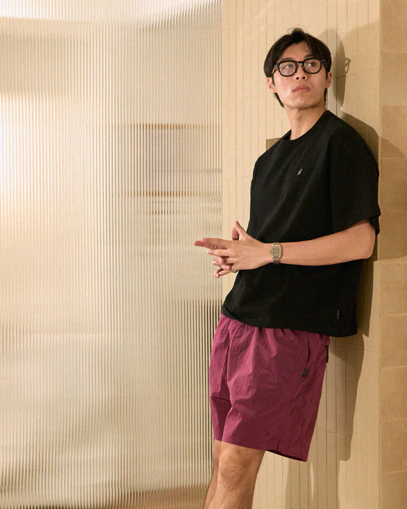 P.B.P - METALLIC DAILY SHORTS - BURGUNDY