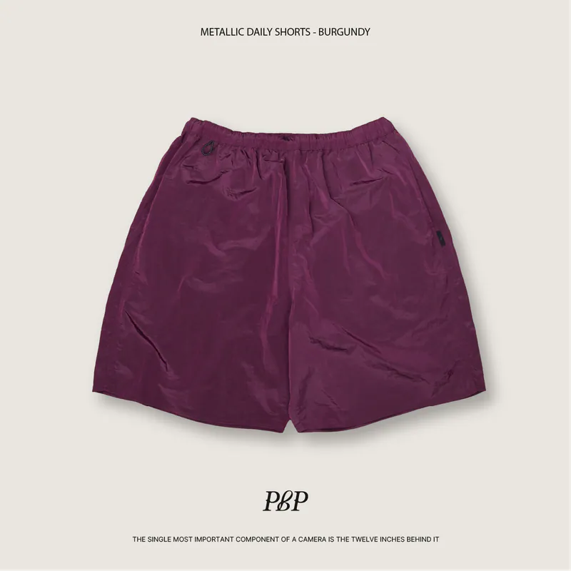 P.B.P - METALLIC DAILY SHORTS - BURGUNDY