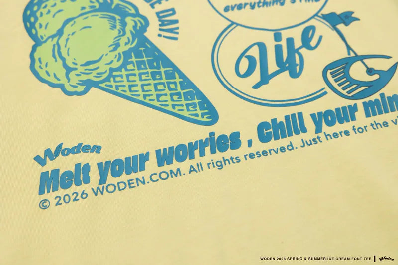 WODEN 2026 Spring & Summer 028 Ice Cream Font Tee