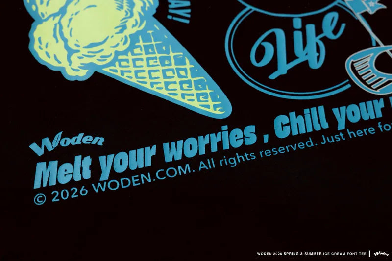 WODEN 2026 Spring & Summer 028 Ice Cream Font Tee