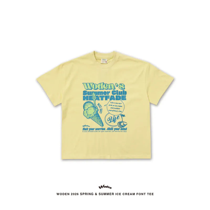 WODEN 2026 Spring & Summer 028 Ice Cream Font Tee