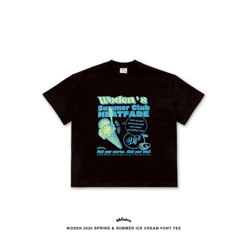 WODEN 2026 Spring & Summer 028 Ice Cream Font Tee