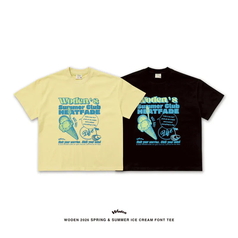 WODEN 2026 Spring & Summer 028 Ice Cream Font Tee