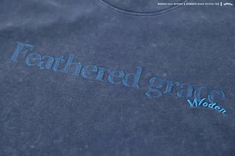 WODEN 2026 Spring & Summer 031 Wash Stitch Font Tee