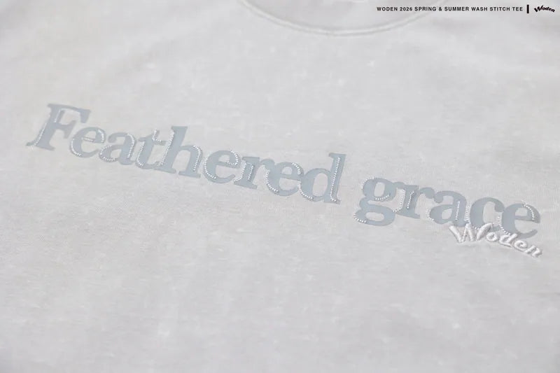 WODEN 2026 Spring & Summer 031 Wash Stitch Font Tee