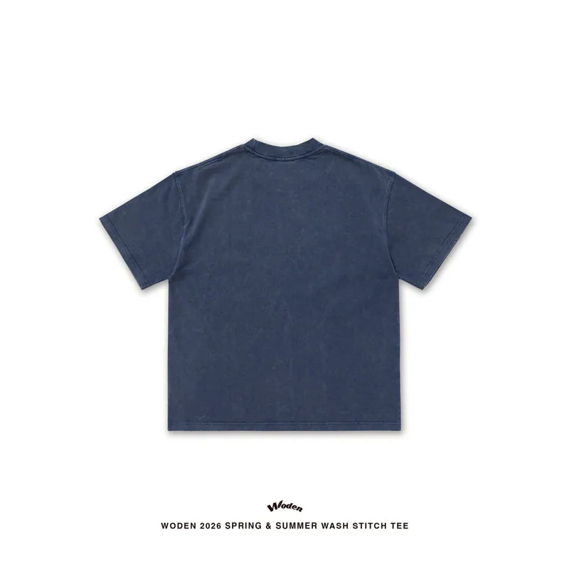 WODEN 2026 Spring & Summer 031 Wash Stitch Font Tee