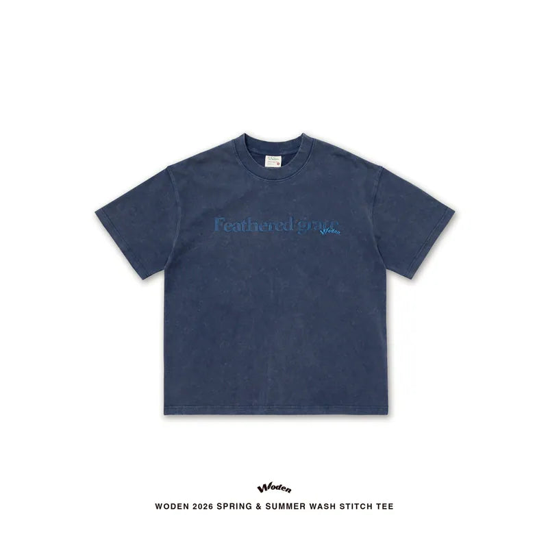 WODEN 2026 Spring & Summer 031 Wash Stitch Font Tee